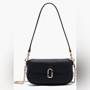 NWT $325 Marc Jacobs The J Marc Clover Pebble Leather Crossbody Bag in Black!